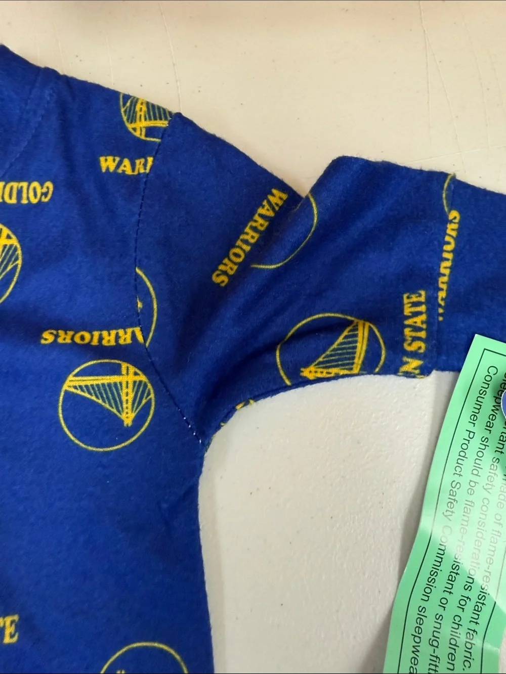 Golden State Warriors Blue & Yellow Baby One-Piece Pajamas size 0-3 months new